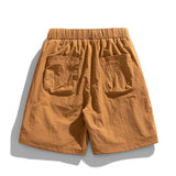 QDBAR Casual Solid Color Pocket Cargo Shorts