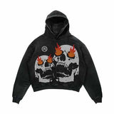 QDBAR Harajuku American Goth Hoodies Women Y2K New Goth Skull Printing Streetwear Hip Hop Couples Sweatshirt Clothes - High Quality