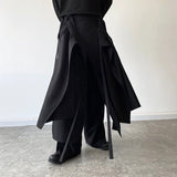 QDBAR Irregular Layered Wide Leg Culottes