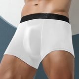 QDBAR Men's  Boxers Shorts Underwear Breathable Scrotum Support Bag Function Cellulose Fiber U Convex Separated Panties