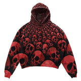 QDBAR Harajuku American Goth Hoodies Women Y2K New Goth Skull Printing Streetwear Hip Hop Couples Sweatshirt Clothes - High Quality