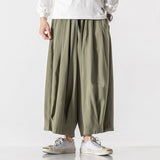 QDBAR Cotton Linen Loose Straight Wide Leg Pants