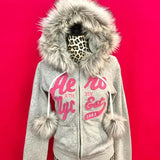 QDBAR With Harajuku Print Light Color Hoodies women Design Clothing Kawaii Clothes Street Leopard Print American Plush Jacket Y2K Tops