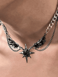 QDBAR [Chealimpid] Darkgemstone Diamonds Wings Design Necklace Na932