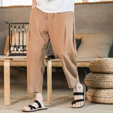 QDBAR Men's Summer Linen Loose Casual Pants