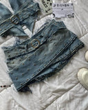 QDBAR Y2K Light Blue Two Piece Sets Womens Outfits Gothic Vintage Denim Skirt Tops Sets Harajuku Sexy Slim Halter Tops Mini Hip Skirt