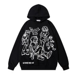 QDBAR Streetwear New Fashion Tops Harajuku Gothic Letter Graphic Printed Pullover Hoodie Hip Hop Casual Oversized Sweatshirt Men Women