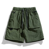 QDBAR Casual Solid Color Pocket Cargo Shorts