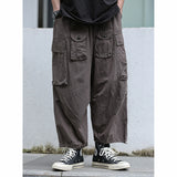 QDBAR Retro Multi-pocket Wide-leg Pants