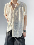 QDBAR [Hoho] Lace Fabric Short-Sleeved Shirt Na1343