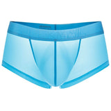 QDBAR  Men  Underwear Ice Silk transparent Mesh Homme Breathable Cuecas Masculinas Calzoncillos Hombre Slip Boxershorts