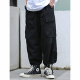 QDBAR Retro Multi-pocket Wide-leg Pants