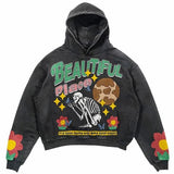 QDBAR Harajuku American Goth Hoodies Women Y2K New Goth Skull Printing Streetwear Hip Hop Couples Sweatshirt Clothes - High Quality