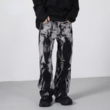 QDBAR Straight Tie-dye Loose Wide-leg Jeans