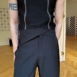 QDBAR Asymmetric Waist Loops Detail Lounge Pants