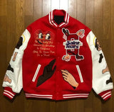 QDBAR American retro jacket for men Y2K letter flocking embroidery 2025 new couple casual top street hip-hop popular baseball uniform