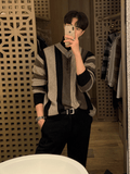 QDBAR [Mrcyc] V Neck Contrast Over Sweater Na629