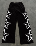 QDBAR Casual Harajuku Simple Y2K Street Sports Pants Personalized Pattern Jogging Solid Color High Waist Couple Retro Loose Pants