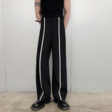 QDBAR Black White Webbing Contrast Pants