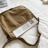 QDBAR Buckled Canvas Messenger Bag