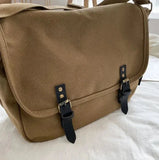 QDBAR Buckled Canvas Messenger Bag