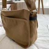 QDBAR Buckled Canvas Messenger Bag