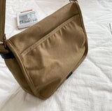 QDBAR Buckled Canvas Messenger Bag