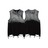 QDBAR Colorblock Ripped Tank Top