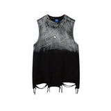 QDBAR Colorblock Ripped Tank Top