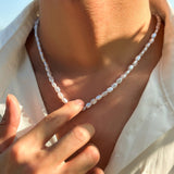 QDBAR Minimal Faux Baroque Pearl Necklace