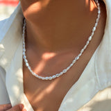 QDBAR Minimal Faux Baroque Pearl Necklace