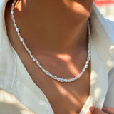 QDBAR Minimal Faux Baroque Pearl Necklace