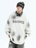 QDBAR [Insstudios] Spray Paint Logo Loose Hoodie Na1634