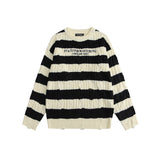 QDBAR 2024 Fall Fashion Chunky Striped Sweater Knit Top