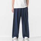 QDBAR Loose Solid Straight-leg Pants