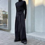 QDBAR Retro Woolen Wide Leg Pants