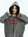 QDBAR [Insstudios] Gothic Letter Logo Denim Jacket Na1631