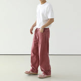 QDBAR 8053 Brick Red Wide Straight Jeans