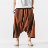 QDBAR Summer Loose Low-crotch Baggy Cropped Pants