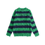 QDBAR 2024 Fall Fashion Chunky Striped Sweater Knit Top