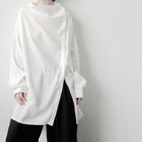 QDBAR Asymmetric Design Loose Shirt