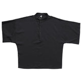 QDBAR Loose Stand Collar Half Sleeve Shirt