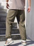QDBAR Autumn and Winter New Men's Minimalist Solid Color Stitching Loose Sweatpants