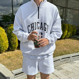 QDBAR 2024 Fall Fashion No. 8035 Knit Chicago Half Zip-Up Collar Sweater & Shorts 2024 New