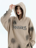 QDBAR [Insstudios] Spray Paint Logo Loose Hoodie Na1634