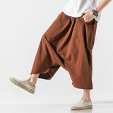 QDBAR Summer Loose Low-crotch Baggy Cropped Pants