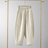 QDBAR Cotton Linen Mid-Rise Baggy Pants