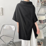 QDBAR Asymmetric Design Loose Shirt