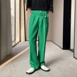 QDBAR Irregular Belt Embellished Slacks