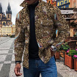 winter outfits men Men's Double Pocket Creative Multi-Color Diamond-Shaped Barbed Wire Style Printed Pattern Double Pocket Casual